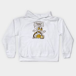 Thinking of nothing, turtle character Kids Hoodie